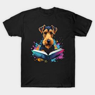 Airedale Terrier Reads Book T-Shirt